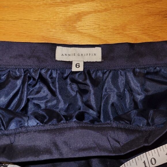 Annie Griffin Navy Tulip Silk Skirt 6 - Picture 7 of 10